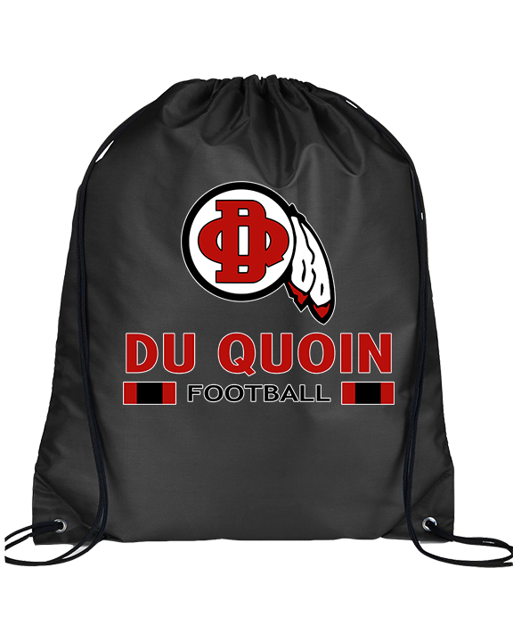 Du Quoin HS Football Stacked - Drawstring Bag
