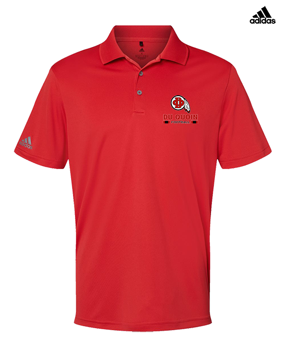 Du Quoin HS Football Stacked - Mens Adidas Polo