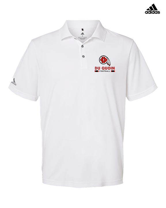 Du Quoin HS Football Stacked - Mens Adidas Polo