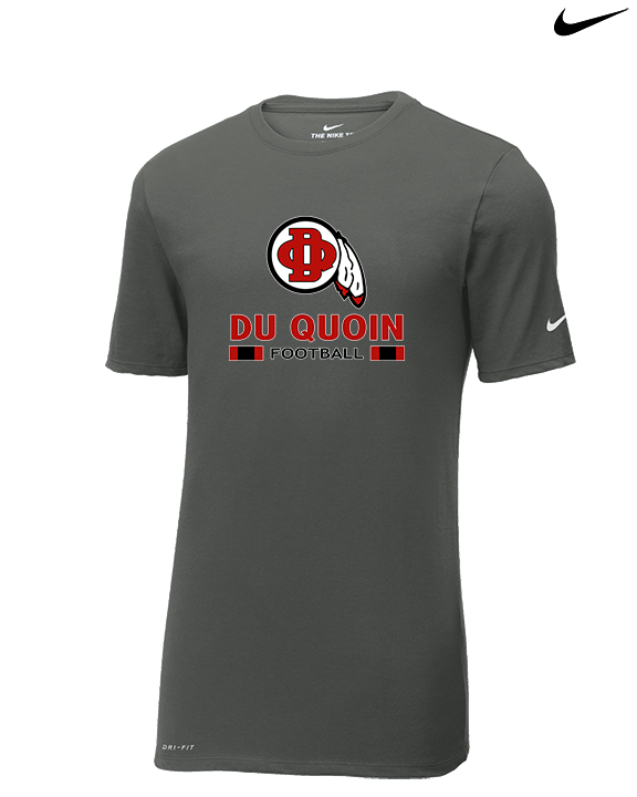 Du Quoin HS Football Stacked - Mens Nike Cotton Poly Tee
