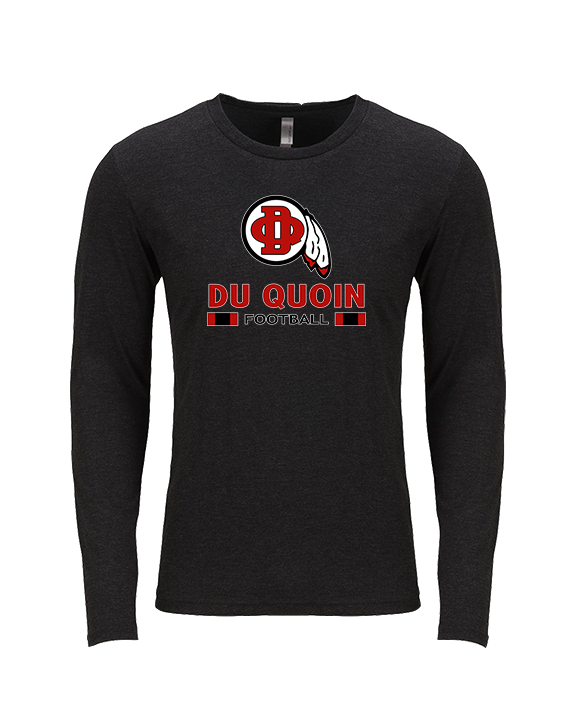 Du Quoin HS Football Stacked - Tri-Blend Long Sleeve