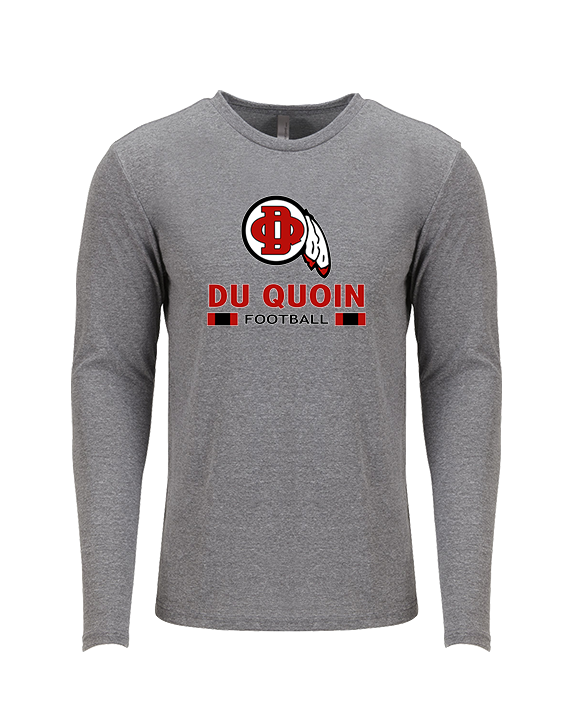 Du Quoin HS Football Stacked - Tri-Blend Long Sleeve