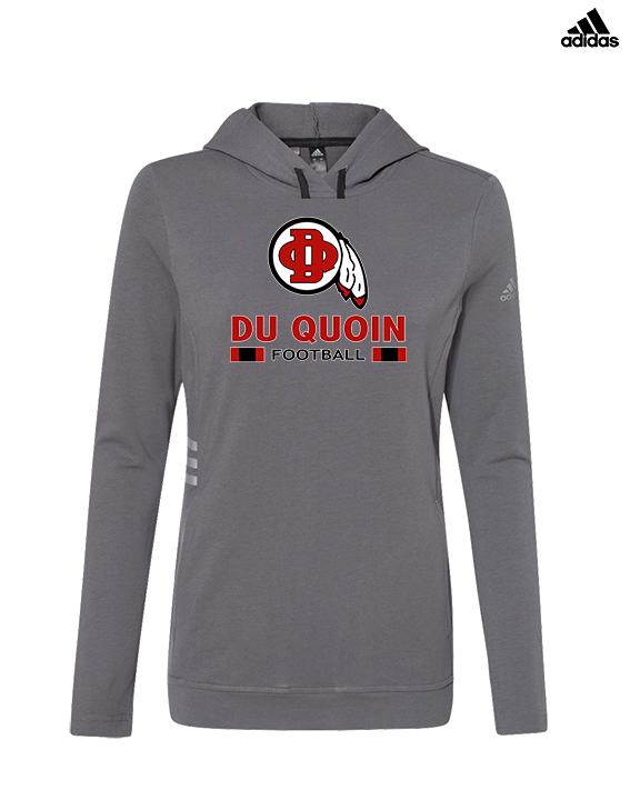 Du Quoin HS Football Stacked - Womens Adidas Hoodie
