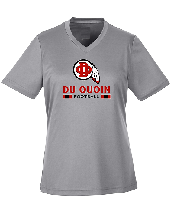 Du Quoin HS Football Stacked - Womens Performance Shirt