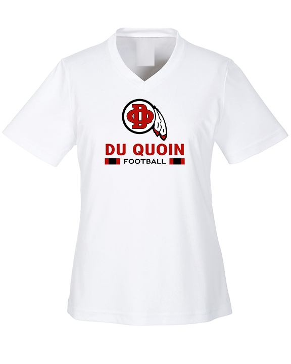 Du Quoin HS Football Stacked - Womens Performance Shirt