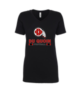 Du Quoin HS Football Stacked - Womens Vneck