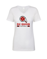 Du Quoin HS Football Stacked - Womens Vneck