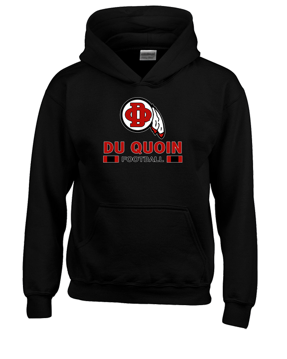 Du Quoin HS Football Stacked - Youth Hoodie