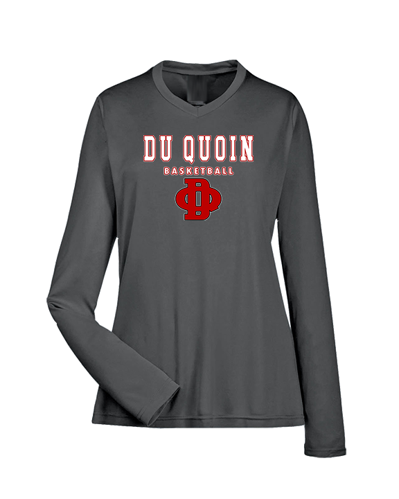 Du Quoin HS Girls Basketball Block - Womens Performance Longsleeve