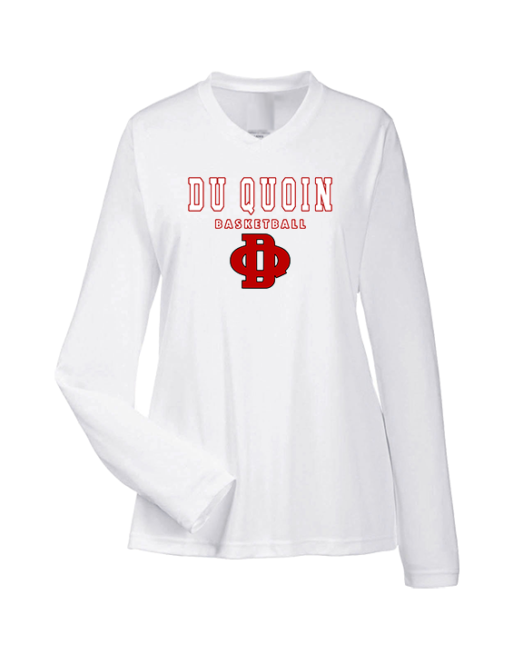 Du Quoin HS Girls Basketball Block - Womens Performance Longsleeve