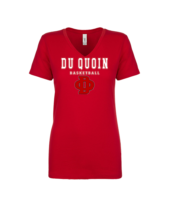 Du Quoin HS Girls Basketball Block - Womens V-Neck