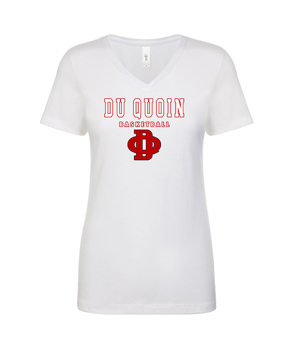 Du Quoin HS Girls Basketball Block - Womens V-Neck