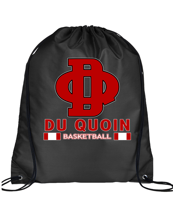 Du Quoin HS Girls Basketball Stacked - Drawstring Bag