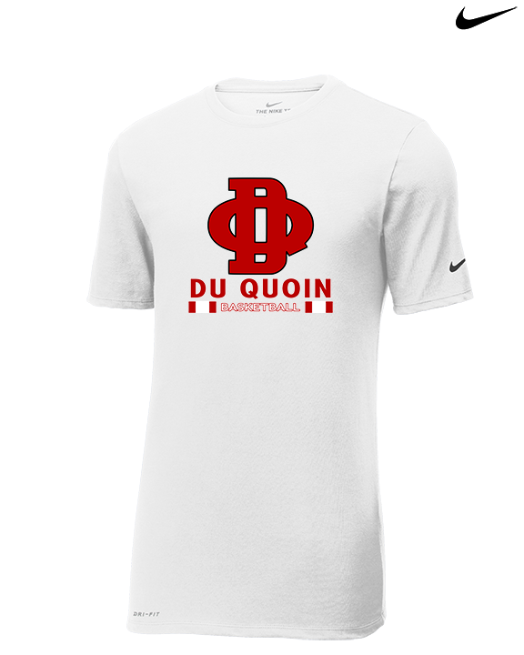 Du Quoin HS Girls Basketball Stacked - Mens Nike Cotton Poly Tee