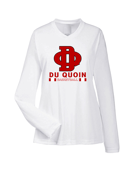 Du Quoin HS Girls Basketball Stacked - Womens Performance Longsleeve