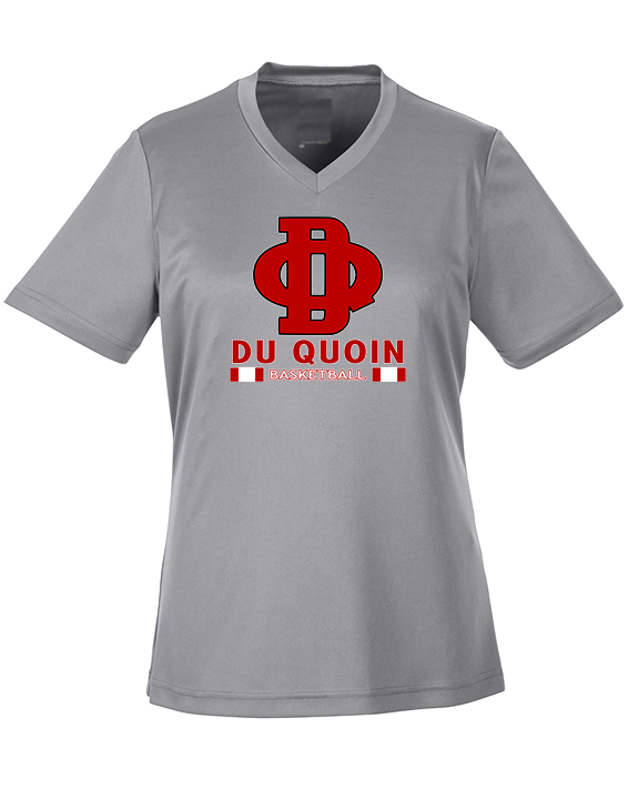Du Quoin HS Girls Basketball Stacked - Womens Performance Shirt