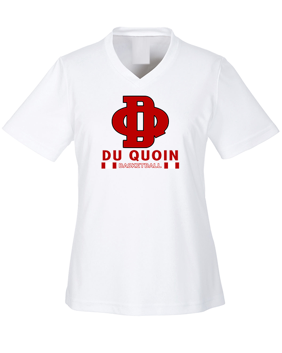 Du Quoin HS Girls Basketball Stacked - Womens Performance Shirt