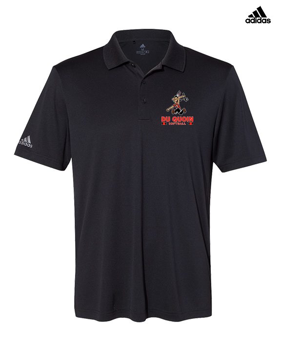 Du Quoin HS Softball Stacked - Mens Adidas Polo