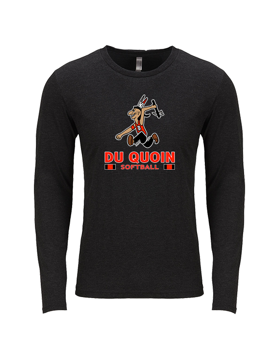 Du Quoin HS Softball Stacked - Tri-Blend Long Sleeve