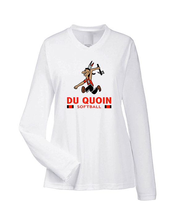 Du Quoin HS Softball Stacked - Womens Performance Longsleeve