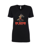 Du Quoin HS Softball Stacked - Womens Vneck