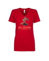 Du Quoin HS Softball Stacked - Womens Vneck