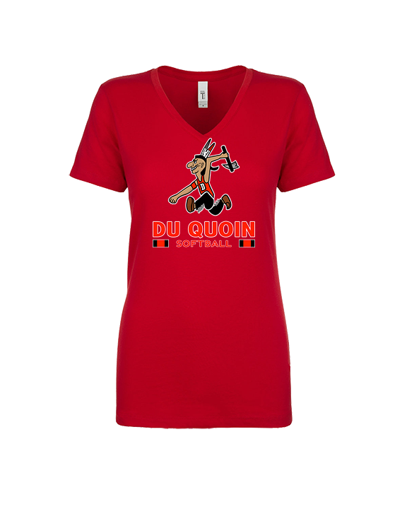 Du Quoin HS Softball Stacked - Womens Vneck