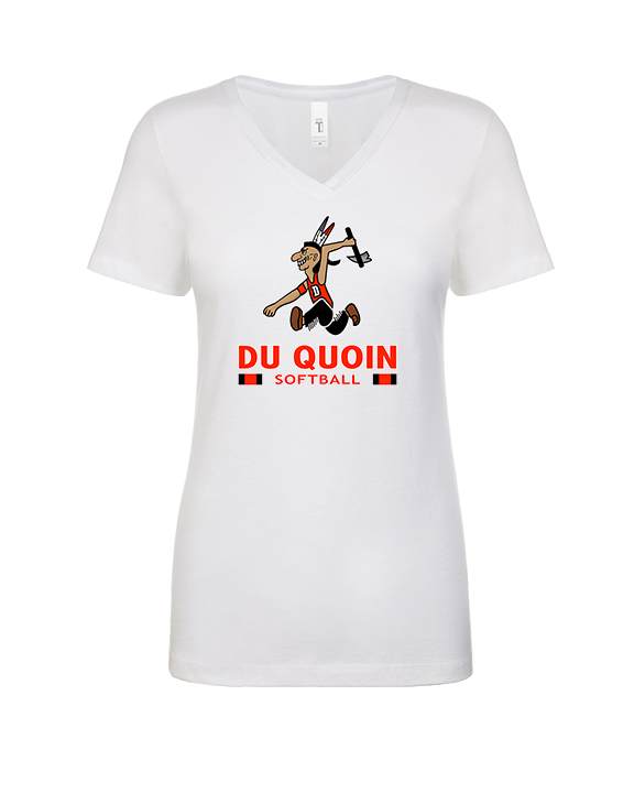 Du Quoin HS Softball Stacked - Womens Vneck