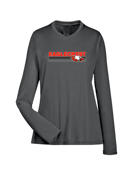 Eaglecrest HS Football Stripes - Womens Performance Longsleeve