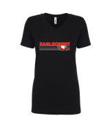 Eaglecrest HS Football Stripes - Womens Vneck