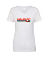 Eaglecrest HS Football Stripes - Womens Vneck