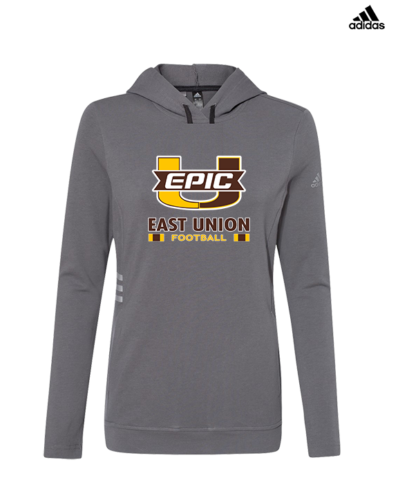 East Union HS Football Stacked - Womens Adidas Hoodie