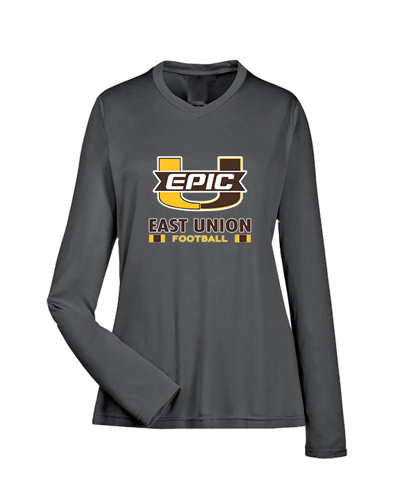 East Union HS Football Stacked - Womens Performance Longsleeve