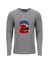 Eastern Vikings Football Helmet - Tri-Blend Long Sleeve