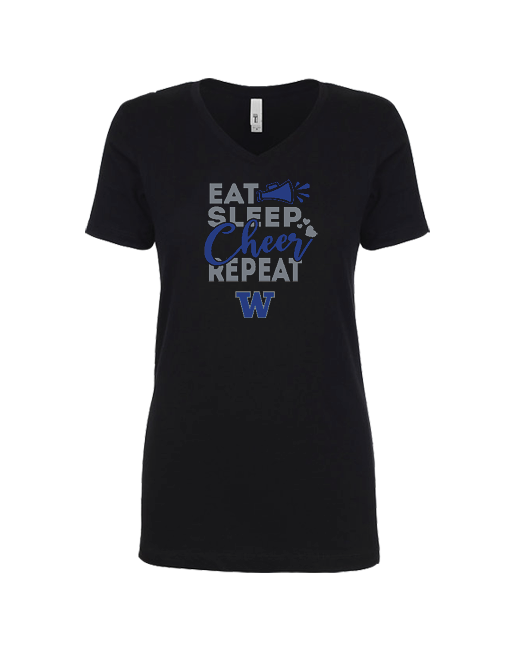 Walled Lake Eat Sleep Cheer - Women’s V-Neck