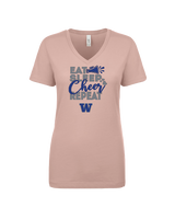 Walled Lake Eat Sleep Cheer - Women’s V-Neck