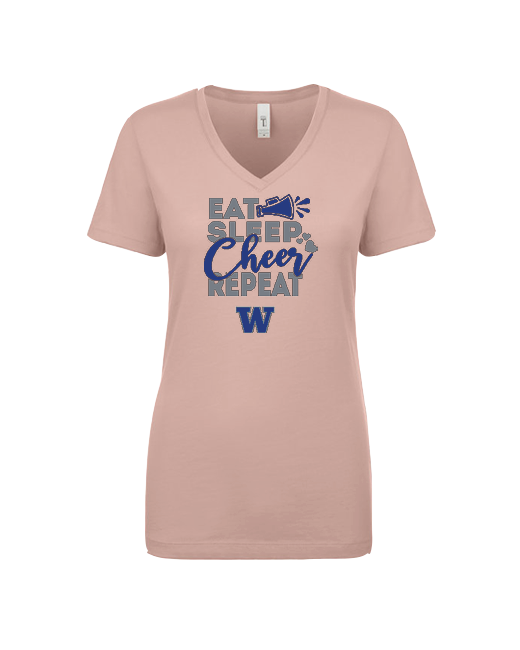 Walled Lake Eat Sleep Cheer - Women’s V-Neck