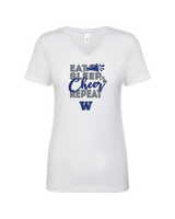 Walled Lake Eat Sleep Cheer - Women’s V-Neck