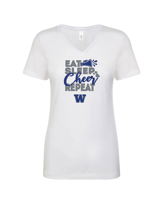 Walled Lake Eat Sleep Cheer - Women’s V-Neck