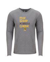 El Camino HS Wrestling Eat Sleep Wrestle - Tri-Blend Long Sleeve