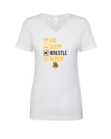 El Camino HS Wrestling Eat Sleep Wrestle - Womens Vneck