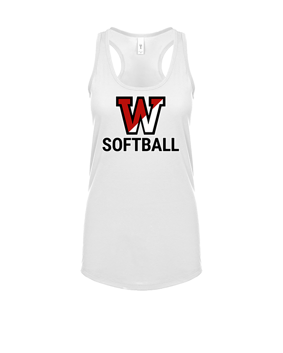 Fairfield Warde HS Softball Logo Softball - Womens Tank Top
