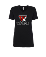 Fairfield Warde HS Softball Logo Softball - Womens V-Neck