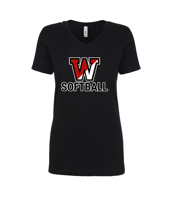 Fairfield Warde HS Softball Logo Softball - Womens V-Neck