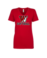 Fairfield Warde HS Softball Logo Softball - Womens V-Neck