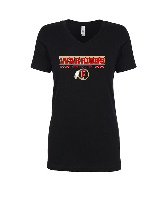 Fallbrook HS Boys Basketball Border - Womens V-Neck