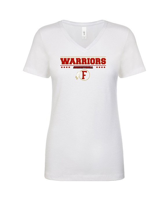 Fallbrook HS Boys Basketball Border - Womens V-Neck