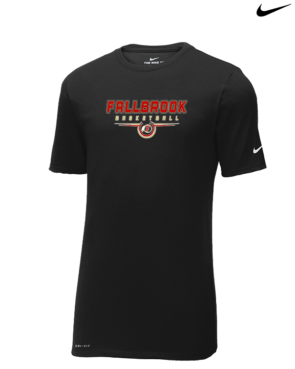 Fallbrook HS Boys Basketball Design - Mens Nike Cotton Poly Tee