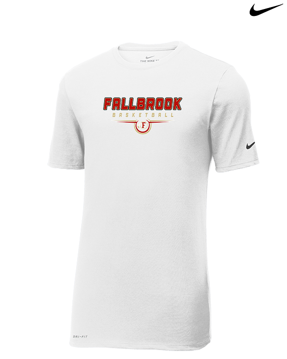 Fallbrook HS Boys Basketball Design - Mens Nike Cotton Poly Tee