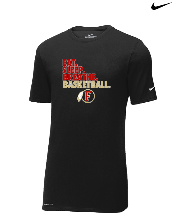 Fallbrook HS Boys Basketball Eat Sleep - Mens Nike Cotton Poly Tee